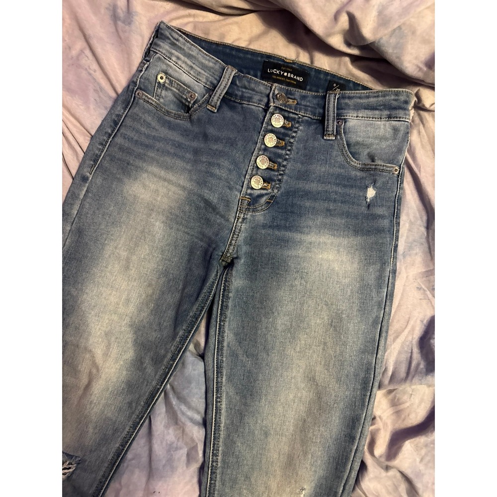 Lucky Brand Hi Rise Stretch Bridgette Skinny Button Fly Jeans, Size 0/25 - Picture 2 of 8